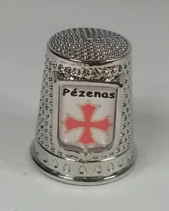 Nähwürfel aus Metall mit okzitanischem Kreuz, Andenken an Pézenas, Frankreich A1 - Bild 1 von 1
