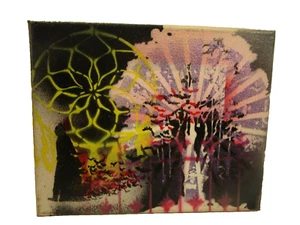 BATMAN GOTHAM KNIGHTS ABSTRACT GRAFFITI 10AK HAND PAINTED SIGNED MUSK YAI 8X10 C - Picture 1 of 4