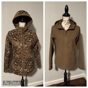 Columbia Titanium SMALL Soft Shell Fleece REVERSIBLE Camo Jacket Coat Hooded - Picture 1 of 9