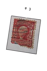 Sehr seltene gebrauchte George Washington Red Two 2 Cent Briefmarke SIEHE BESCHREIBUNG - Bild 1 von 3