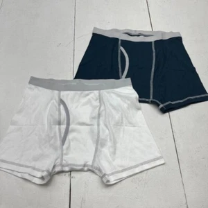 Cat & Jack Navy Blue & White 2 Pack Boxer Briefs Boys Size X-Large (14) NEW - Picture 1 of 5