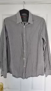 Ben Sherman Grey White Striped Shirt SIZE S Button down Collar - Picture 1 of 3