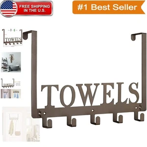 Elegant Over Door Towel Rack with Rust-Resistant Finish for Stylish Bathrooms - Picture 1 of 8
