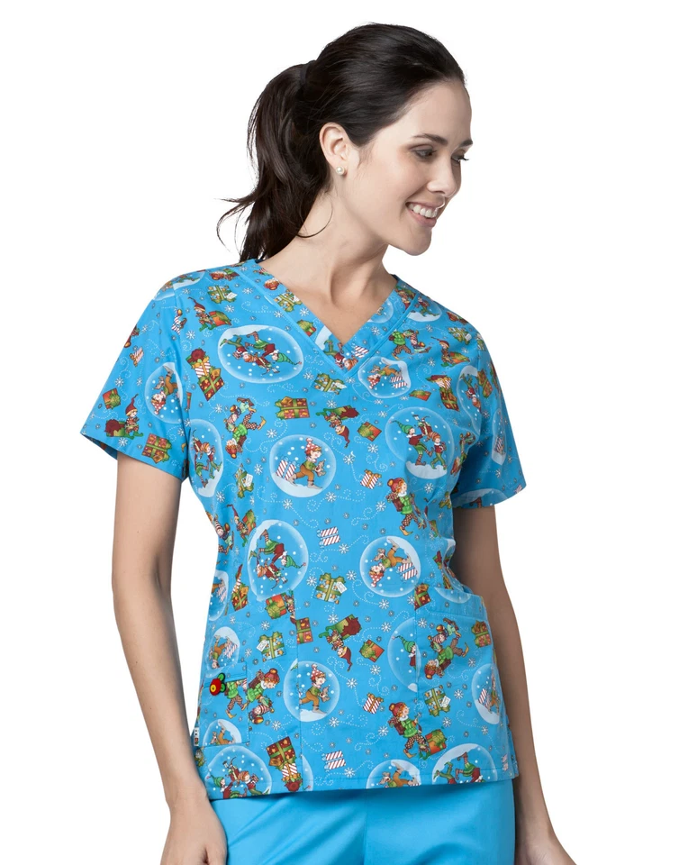 NUEVO UNIFORME EXFOLIANTE MARY ENGELBREIT NAVIDAD MY LITTLE HELPERS #M3007 Foto 1 de 1