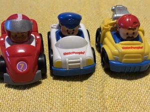 Fisher Price Wheelies Coches Vehículos Lote de 3 Little People Corredores Coche Set - Imagen 1 de 15