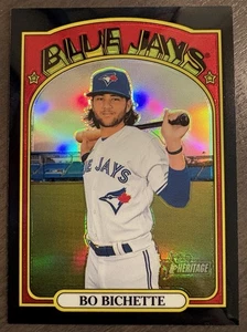 2021 Topps Heritage Chrome Black Refractor /72 Bo Bichette #293 Jays *ATGCARDS* - Picture 1 of 2