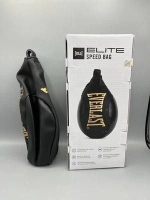 Everlast Elite 9" Speed Bag - Black/Gold New In Box FreeShipping - Image 1 of 4