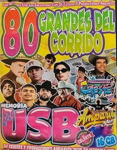 Usb Con Musica 80 Grandes Del Corrido Con 6,200 Canciones - Picture 1 of 2