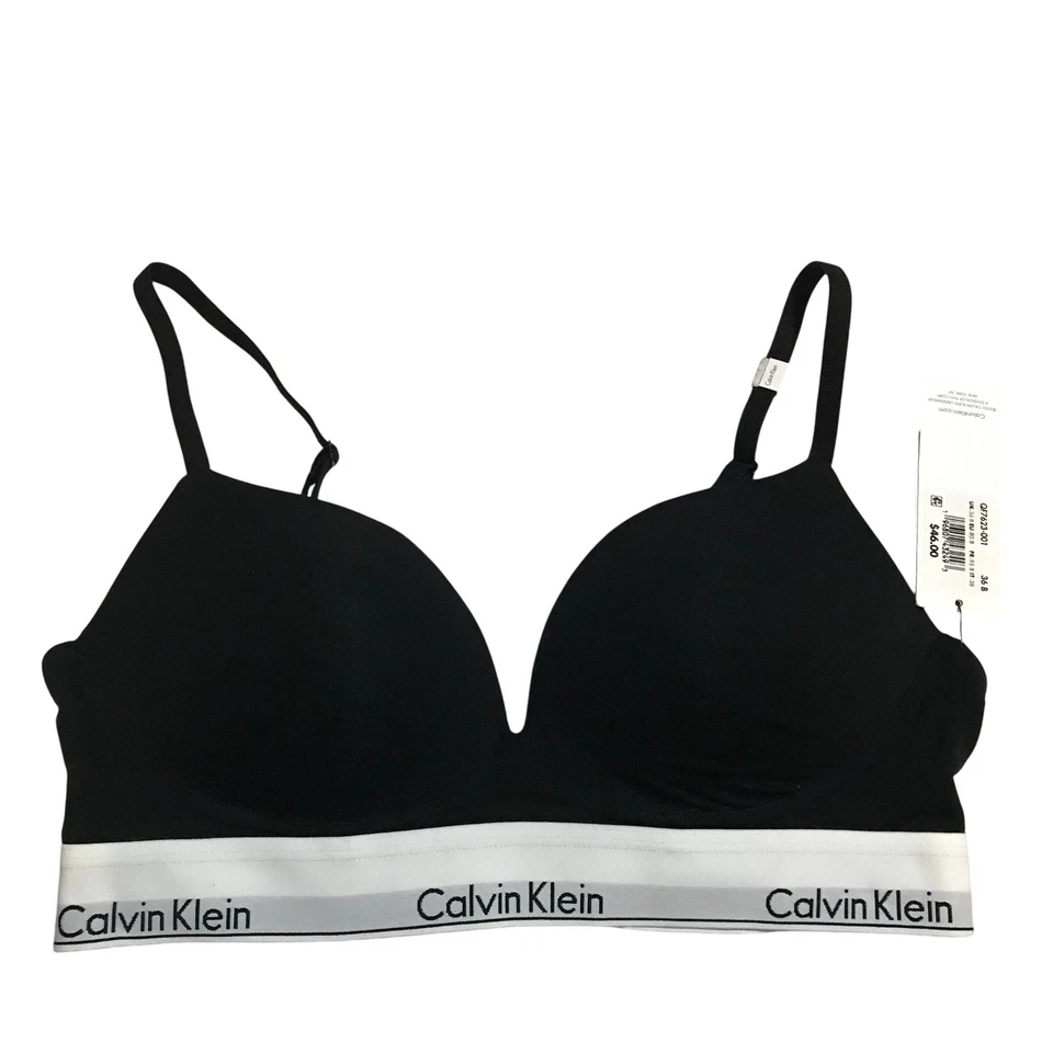 Sujetador push up negro Calvin Klein 36B 2 vías convertible correas Foto 1 de 4