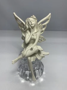 Hadas Jardín Estatua Flor Sentada Fiary Ángel Guardián Figura Interior/Exterior con Base - Imagen 1 de 7