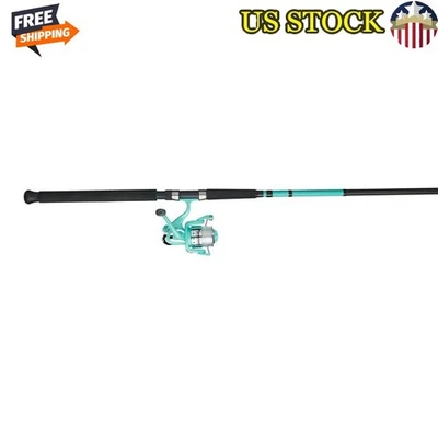 9’0” Fusion Fishing Rod Reel Spinning Tubular Fiberglass Durable Rail Resilient - Image 1 of 4