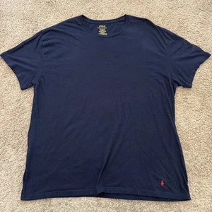 Polo Ralph Lauren Heavyweight T-Shirt Men's 2XL Logo Classic Fit Navy Blue - Picture 1 of 8