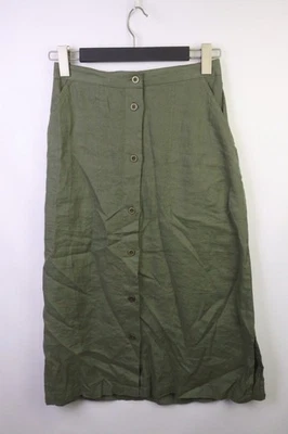 GUDRUN SJODEN Military Green Button Down A-Line Knee Skirt Size S - Image 1 of 4