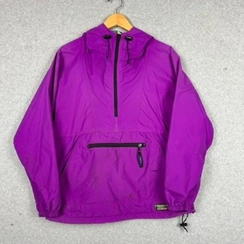 LL Bean Mujer Púrpura Anorak Chaqueta Con Capucha Rompevientos Pullover Talla M Foto 1 de 4