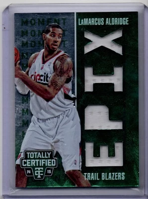 2014-15 Panini Totally Certified - Epix moment LaMarcus Aldridge Green Quad 5/5 - Image 1 of 2