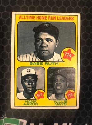 ⚾ 1973 Topps Baeball #1 - Líderes de jonrones de todos los tiempos - Ruth, Aaron, Mays ⚾ Foto 1 de 3