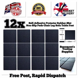 12x Self-Adhesive Protector Rubber-Mat Non-Slip Pads Chair Leg Sofa Table Feet - Picture 1 of 5