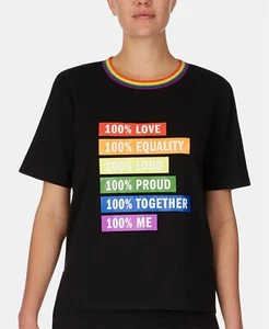Top de pijama manga corta DKNY Pride Rainbow talla mediana negro multicolor - Imagen 1 de 2