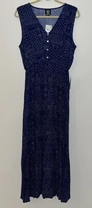 Maxi Vestido Bobeau Sin Mangas Mujer Medio Azul Pradera Vaquera Occidental Nuevo con Etiquetas - Imagen 1 de 4