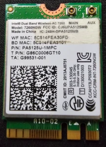Intel Dual Band Wireless-AC 7260 7260 WiFi Bluetooth 4.0 Network Card 7260NGW - Afbeelding 1 van 1