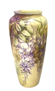 Rosenthal Vase Hand Painted Drippy Wisteria Flowers, Superb Artistry - Picture 1 of 4