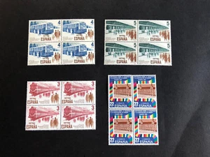 España 1980; 4 sellos en bloque de 4 , valores diversos .MNH - Imagen 1 de 2