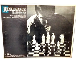 E S Lowe Renaissance 831 Chessmen Chess Set Game Board Complete Vintage 1959 - Picture 1 of 23