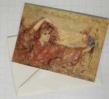 Vintage Greeting Card Edna Hibel Celebration of Life 1981 Blank Ephemera Unused