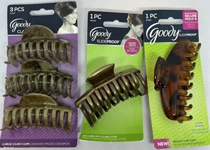 3 Pack Goody Claw Clips Slide Proof Grip Medium Large 3.5 in Classic 1 tortoise - Imagen 1 de 11