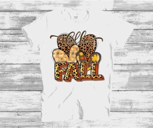 Hello Fall T-Shirt, Kids Handmande Fall Shirt - Picture 1 of 2