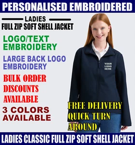Personalisierte gestickte Logo Uneek UC613 Damen klassische Softshell Reißverschluss Jacke - Bild 1 von 5