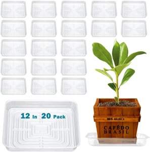 20 Pack Square Plant Saucer Plant Trays for Pots 12 Inch Plant Saucers for Outdo - Picture 1 of 12