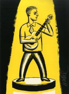LOUSTAL SERIGRAPHIE GUITARISTE DE JAZZ - 99 ex. n°/signés - Picture 1 of 1