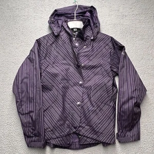 Columbia Jacket Womens Medium Purple White Striped Omni-Tech Titanium Ski Coat - Picture 1 of 16