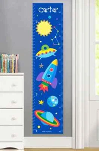 Out of This World Rocket Personalized Unisex Baby's / Kids Canvas Growth Chart - Bild 1 von 3