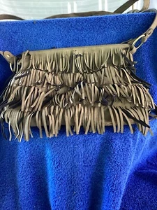 Urban Expression Hand Bag Fringes Faux Suade 15 Inches Wide 10 Inches Tall - Picture 1 of 8