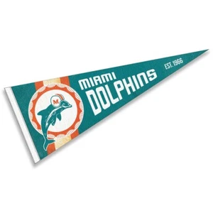 Miami Dolphins Throwback Vintage Retro Pennant Flag - Picture 1 of 4