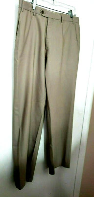  Armani Collezioni Men Dress pants 33x30 Beige flat front Wool/cotton solid - Image 1 of 4