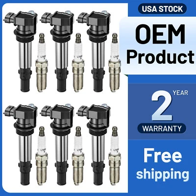 6× UF375 Ignition Coils and 6× Spark Plugs For 2004-2007 Cadillac CTS 3.6L V6 - Image 1 of 4