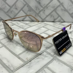 NWT Foster Grant MAXBLOCK Sunglasse Hailey RSE MIR Rose Gold Frames Mirrored - Picture 1 of 8