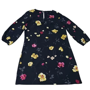 Ann Taylor 139 $ Blumen Etuikleid marineblau Nachthimmel Laterne 3/4-Ärmel Größe 6 - Bild 1 von 13
