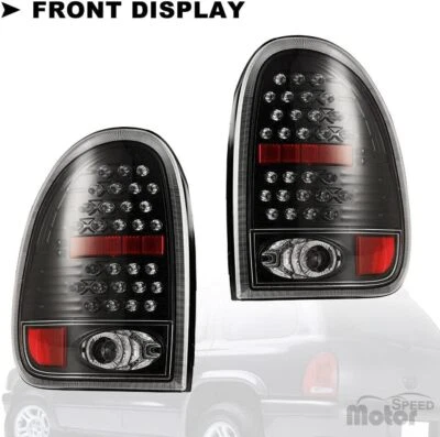 Luces traseras LED para 96-00 Dodge Caravan 98-03 Durango luces traseras negras brillantes Foto 1 de 4