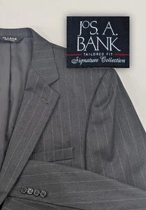 Jos. A. Bank Blazer Sport Coat Suit Jacket 100% Wool Reg Fit 43R 46" Pinstripe - Picture 1 of 14