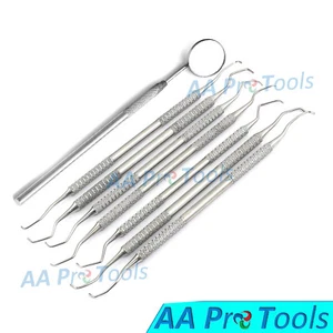 AA Pro: Juego de 8 instrumentos dentales de curetas graciosas periodontales - Imagen 1 de 3