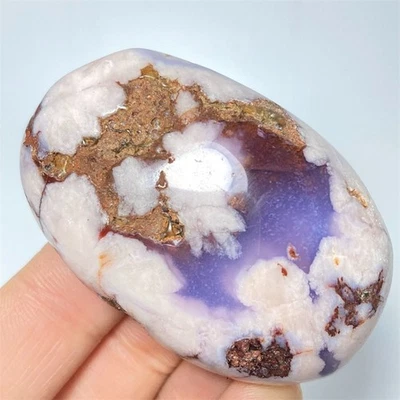 Piedra de palma de Reiki cristal ágata flor copo de nieve azul natural 58 g curación D844 Foto 1 de 4