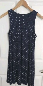 Women’s Old Navy Blue White Polka Dot Tank Dress S SP Beach Vacation Casual Boho - Picture 1 of 11