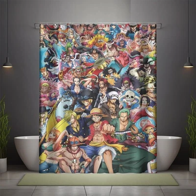Mejor! Most Wanted Cortina de Ducha Estampado Anime Poliéster Tamaño 60" x 72" Con Ganchos Foto 1 de 3
