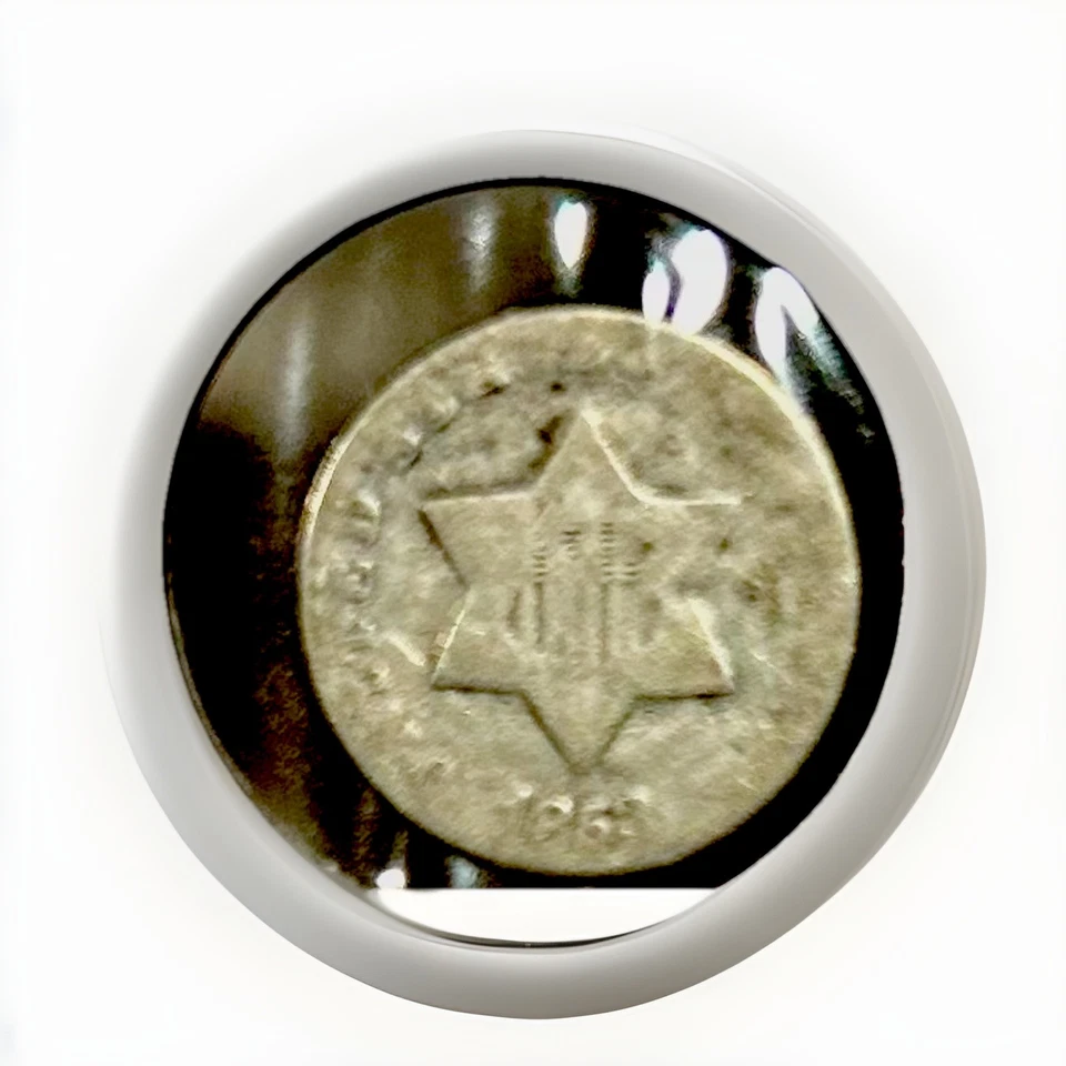 1853 Three 3 Cent Silver Coin - Image 1 of 2