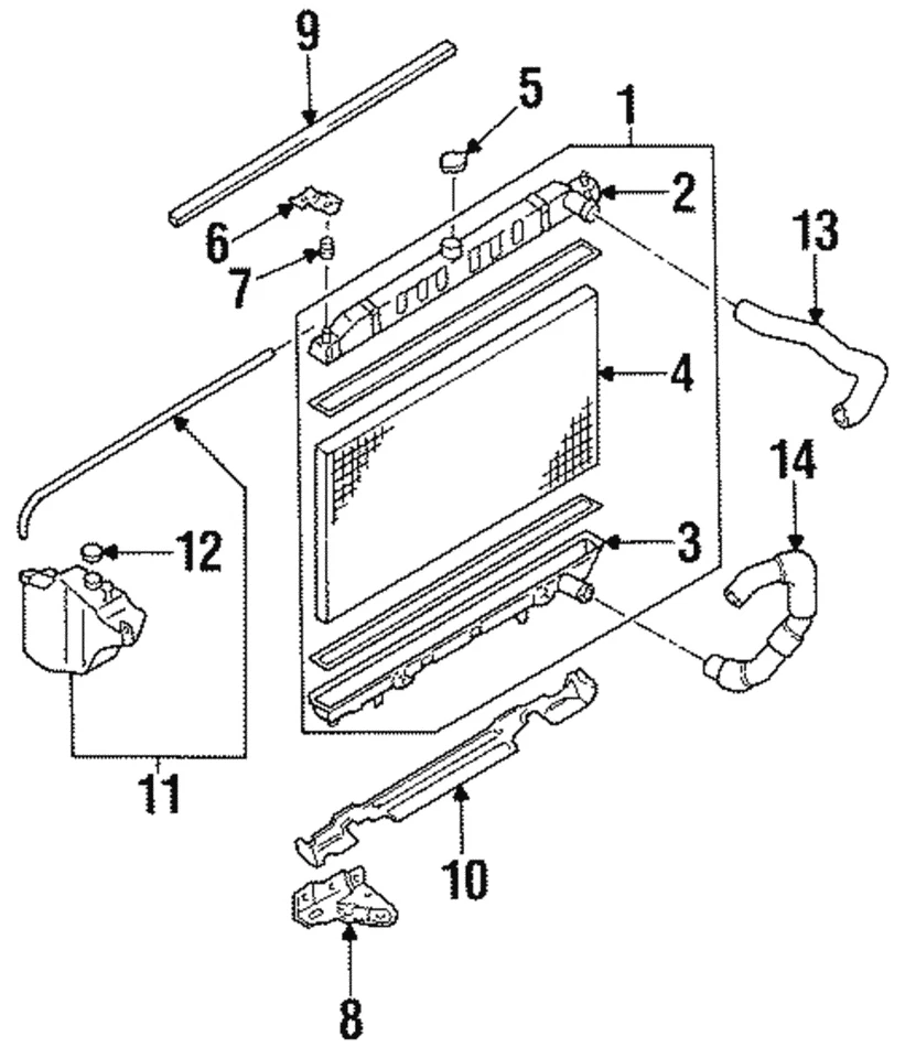 Nissan 240SX 1989-1998 - Radiador Aislador Inferior 21508-10V00 Original Foto 1 de 1