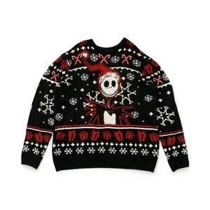Disney Nightmare Before Christmas Jack Skellington 2XL Black Holiday Sweater - Picture 1 of 8